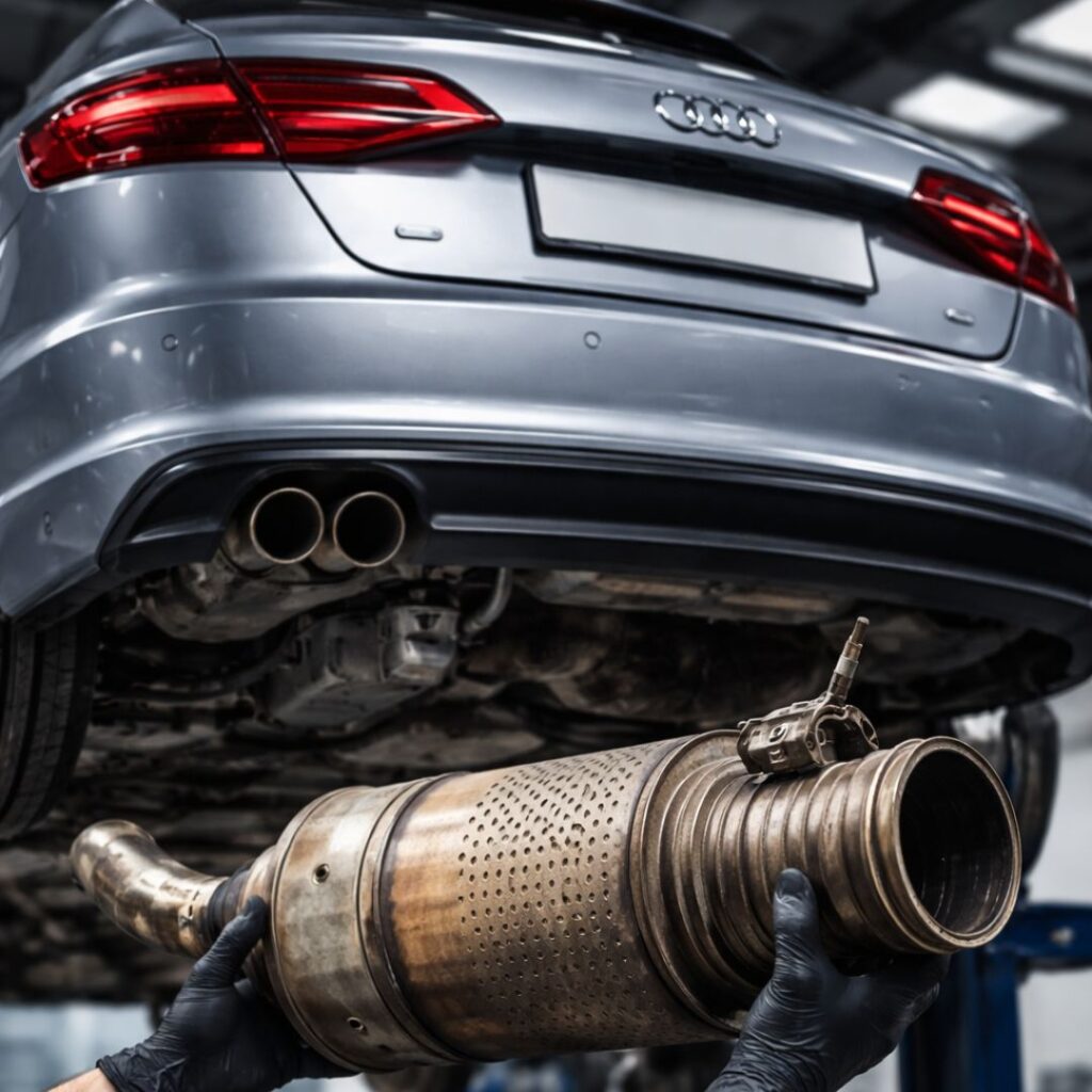 Clean DPF filter for Audi A3 2.0 TDI — professional ultrasonic DPF cleaning process removing soot and ash deposits